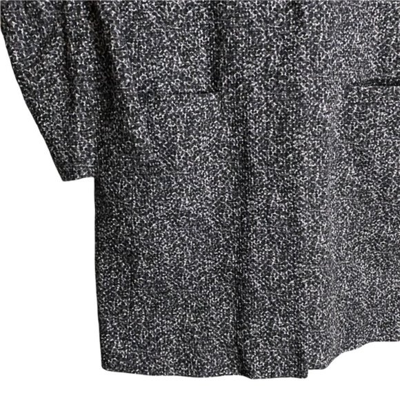 Theory Women's Destana Tweedy Charcoal Longline Button Coat - Picture 5 of 8